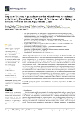 Impact of Marine Aquaculture on the Microbiome Associated with Nearby Holobionts: the Case of Patella Caerulea Living in Proximity of Sea Bream Aquaculture Cages