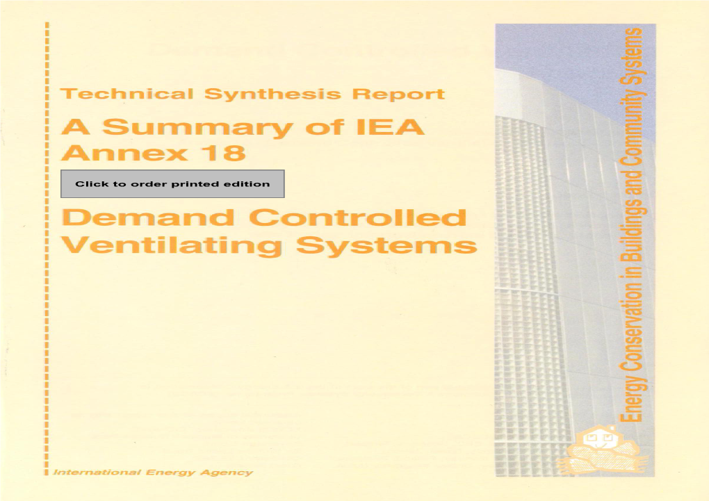 Demand Controlled Ventilation Systems -Source Book