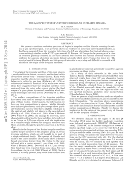 The 3 Μm Spectrum of Jupiter's Irregular Satellite Himalia