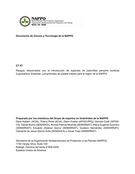 Documento De Ciencia Y Tecnología De La NAPPO CT 07. Riesgos