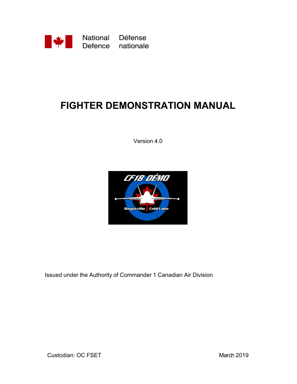 CF-18 Fighter Demonstration Manual