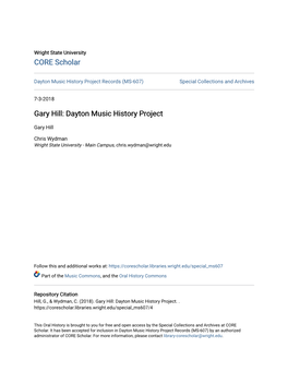 Gary Hill: Dayton Music History Project