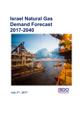 Israel Natural Gas Demand Forecast 2017-2040