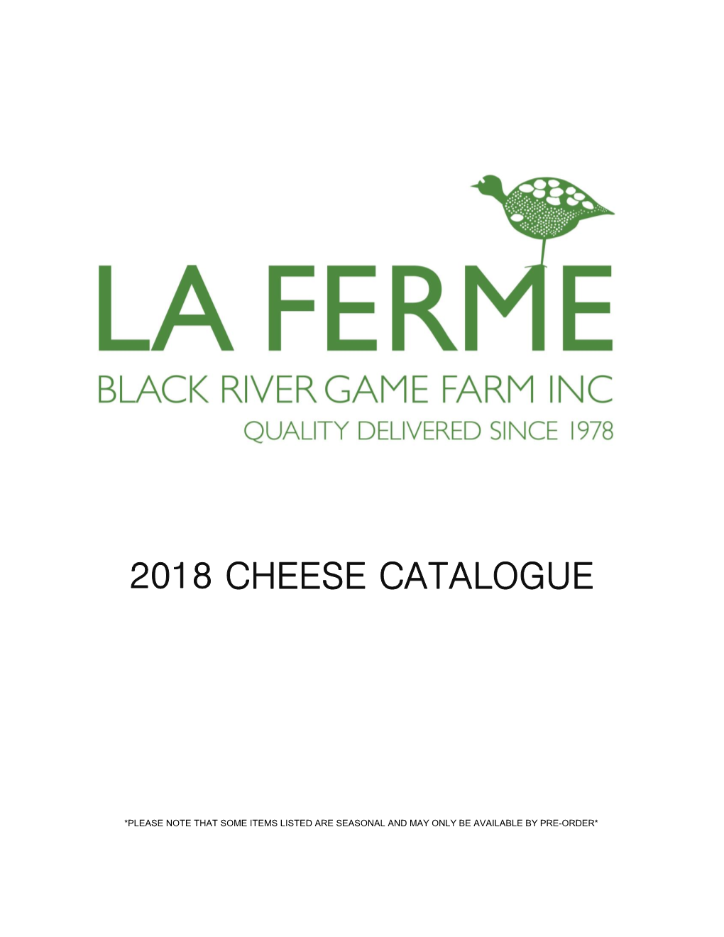 2018 Cheese Catalogue