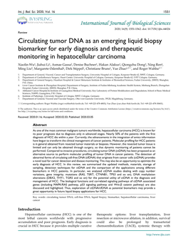 Circulating Tumor DNA As an Emerging Liquid Biopsy Biomarker
