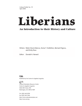 Liberians an Introduction to Their History and Culture