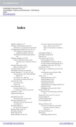 Violence and Democracy - John Keane Index More Information