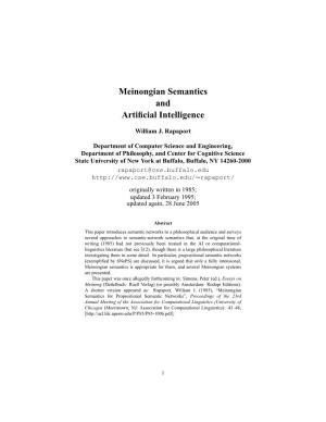 Meinongian Semantics and Artificial Intelligence