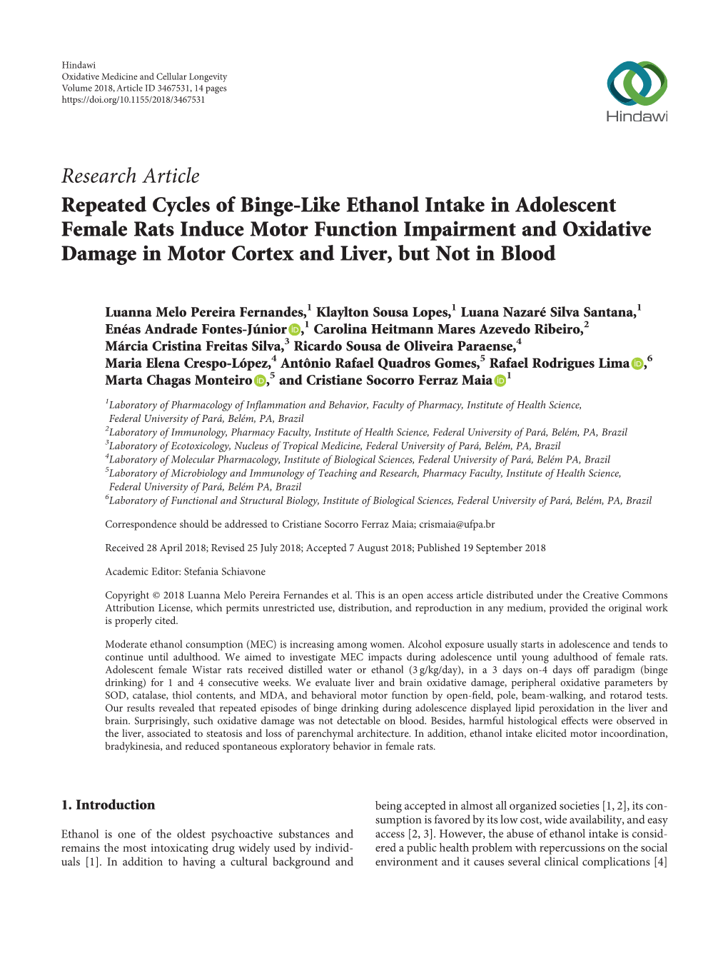 Research Article Repeated Cycles of Binge-Like Ethanol Intake In