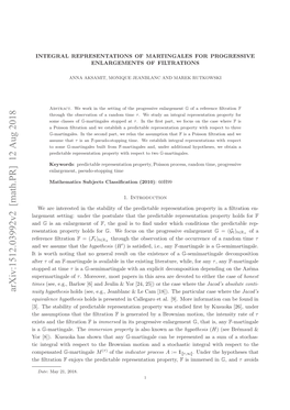 Integral Representations of Martingales for Progressive Enlargements Of