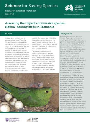 Science for Saving Species Research Findings Factsheet Project 4.2