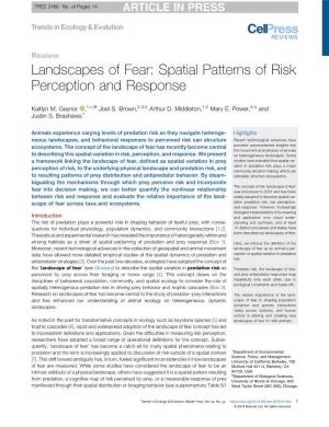 Landscapes of Fear: Spatial Patterns of Risk