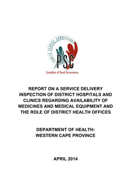 Report on a Service Delivery Inspection of District