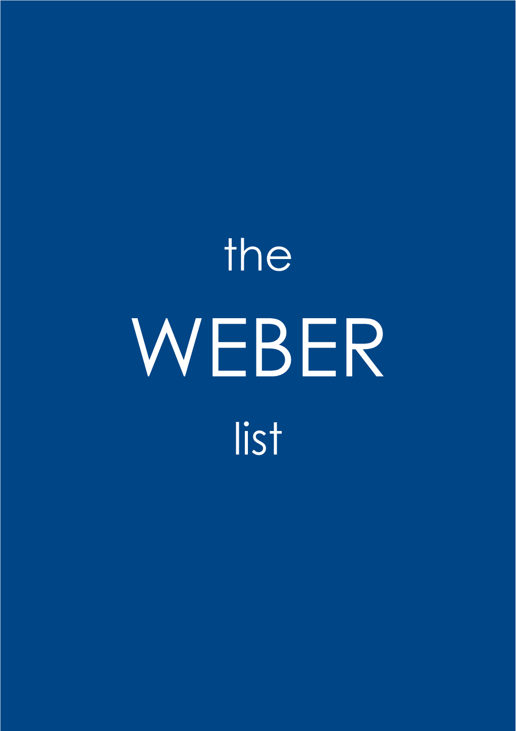 The WEBER List