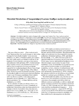 Microbial Metabolism of Yangonin, a Styryl Lactone from Piper Methysticum(Kava)
