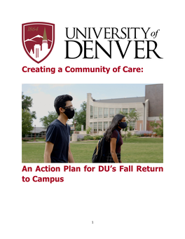 Creating a Community of Care: an Action Plan for DU's Fall Return To