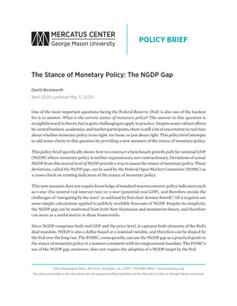 The Stance of Monetary Policy: the NGDP Gap