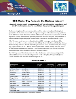 CEO-Worker Pay Ratios in the Banking Industry