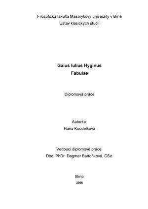 Gaius Iulius Hyginus Fabulae