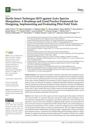 Sterile Insect Technique (SIT) Against Aedes Species Mosquitoes: a Roadmap and Good Practice Framework for Designing, Implementing and Evaluating Pilot Field Trials