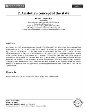 2. Aristotle's Concept of the State