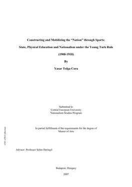 State, Physical Education and Nationalism Under the Young Turk