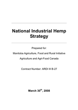 National Industrial Hemp Strategy