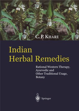 Indian Herbal Remedies Rational Western Therapy, Ayurvedic and Other Traditional Usage, Botany