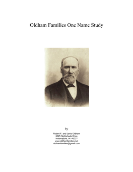 Oldham Families One Name Study
