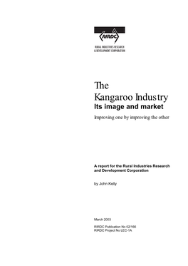 The Kangaroo Industry Its Image and Market Improving One by Improving the Other