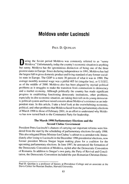 Moldova Under Lucinschi