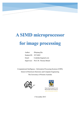 A SIMD Microprocessor for Image Processing
