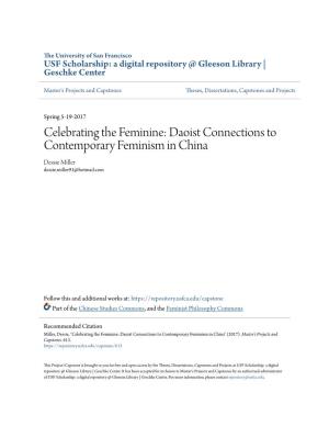 Daoist Connections to Contemporary Feminism in China Dessie Miller Dessie.Miller91@Hotmail.Com
