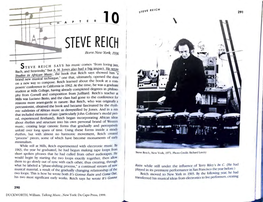 STEVE REICH ) Bom New York, 1936