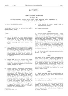 Council Decision 2011/486/CFSP