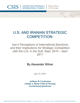 U.S. and Iranian Strategic Competition