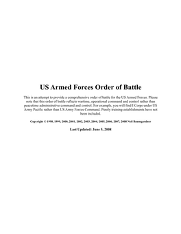 US Armed Forces Order of Battle