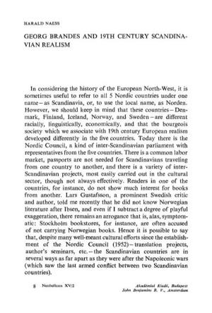 Georg Brandes and 19Th Century Scandinavian Realism