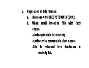 (CCK); B. When Small Intestine Fills with Fatty Chyme