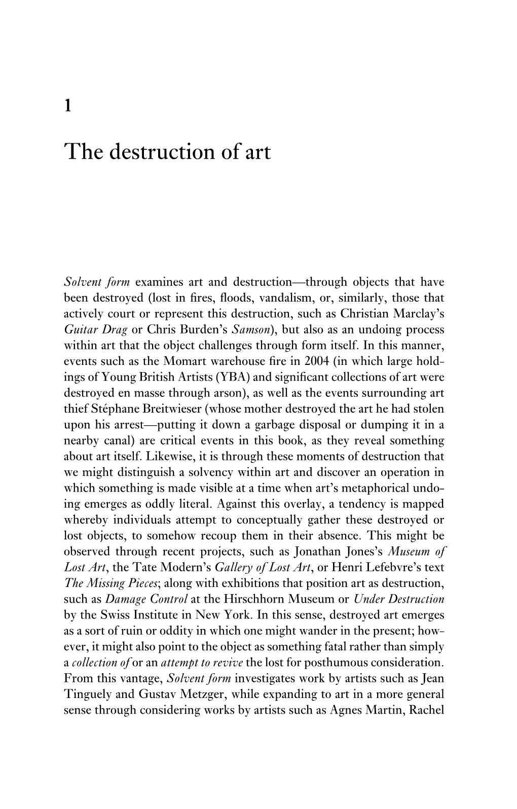 The Destruction of Art