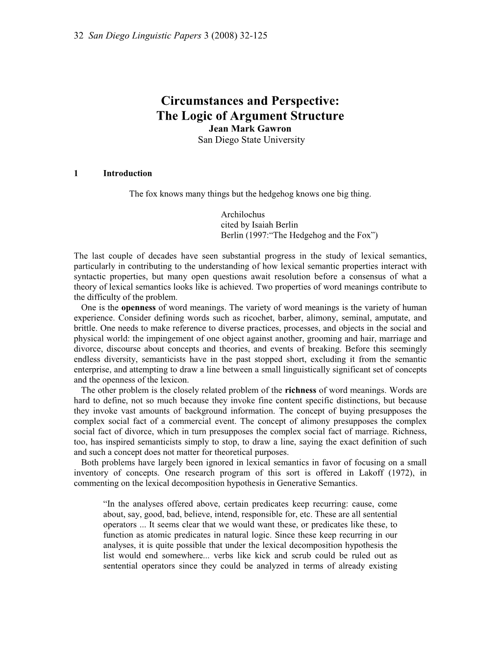 The Logic of Argument Structure