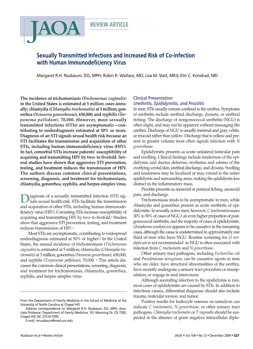 Sexually Transmitted Infections and Increased Risk of Co-Infection with Human Immunodeficiency Virus