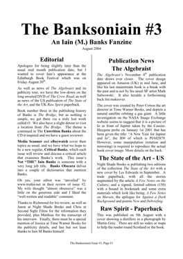 The Banksoniain #3 an Iain (M.) Banks Fanzine August 2004