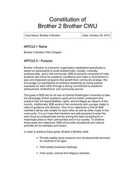 Constitution of Brother 2 Brother CWU