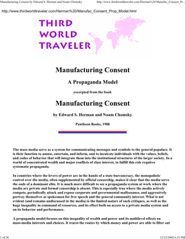 Manufacturing Consent by Edward S. Herman and Noam Chomsky