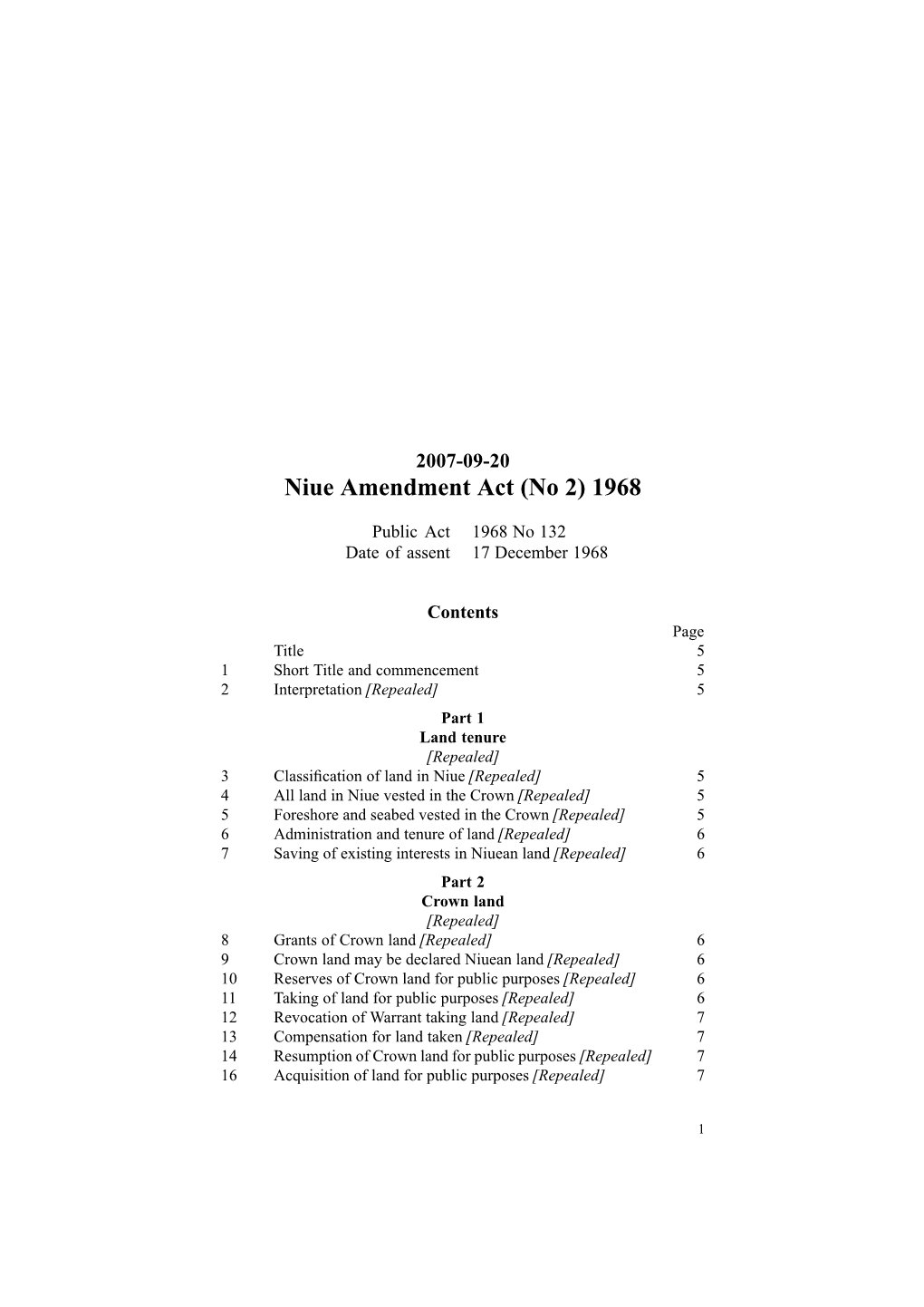 Niue Amendment Act (No 2) 1968