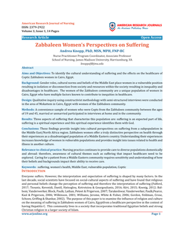 Zabbaleen Women's Perspectives on Suffering