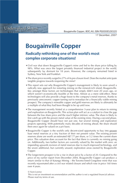 In-Depth-Report on Bougainville Copper Ltd