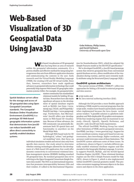 Web-Based Visualization of 3D Geospatial Data Using Java3d