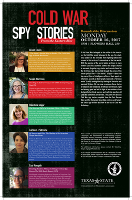 Cold War Spy Stories Panel Poster